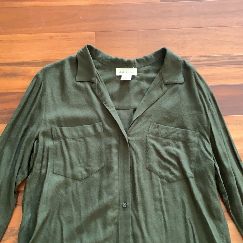 Dark Green Button Down - image 2